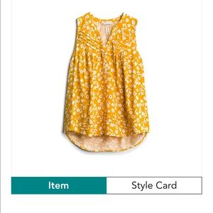 NWOT S Yellow Sleeveless Top